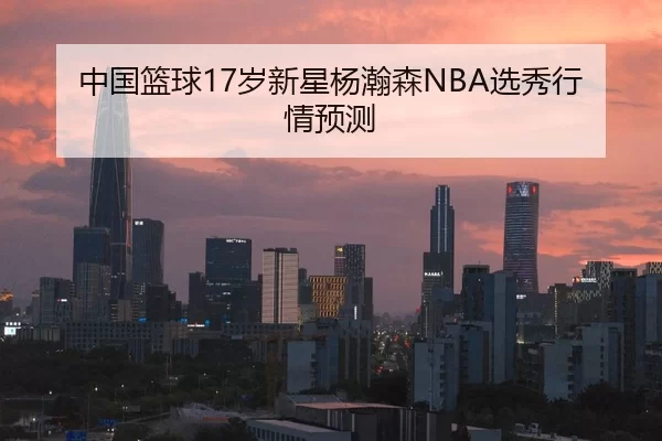 中国篮球17岁新星杨瀚森NBA选秀行情预测